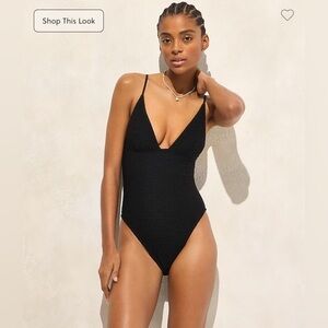NWT J. Crew plunged crochet one piece bathing suit